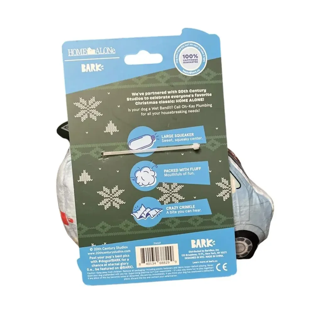 BARK‎ Home Alone Oh-Kay Chrismutts Van Dog Toy Plush Squeaky Play Toss Indoor